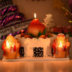爷爷奶奶生日布置寿星公寿星婆寿桃蜡烛生日蛋糕工艺蜡生日蜡烛