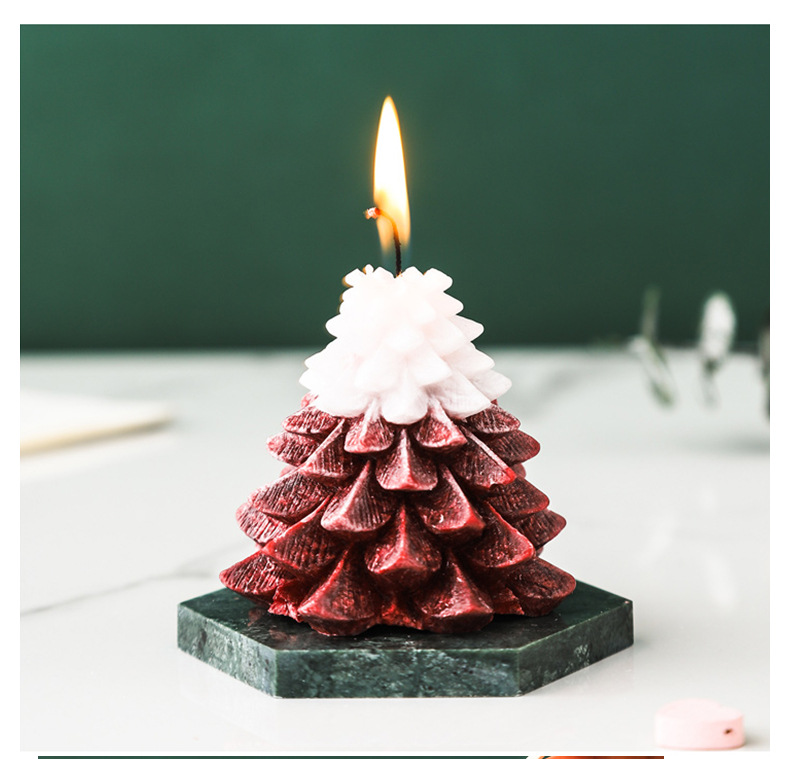 创意工艺蜡烛 圣诞树香薰蜡烛与冰花蜡烛，打造温馨节日气氛